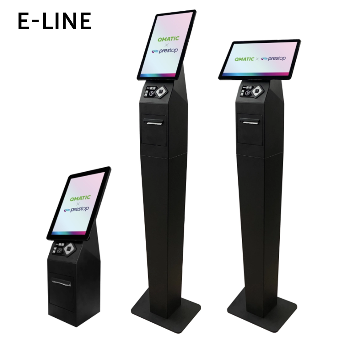 E‑line Qmatic desk‑ en staande kiosk
