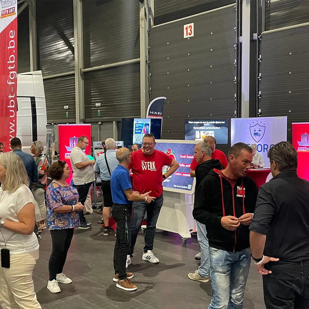 Prestop touchtafel op de beursvloer