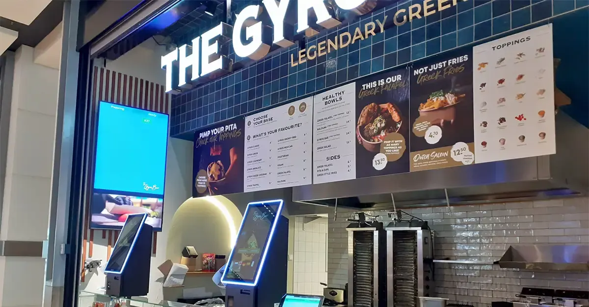 The Gyros Bar balie bestelzuilen Prestop