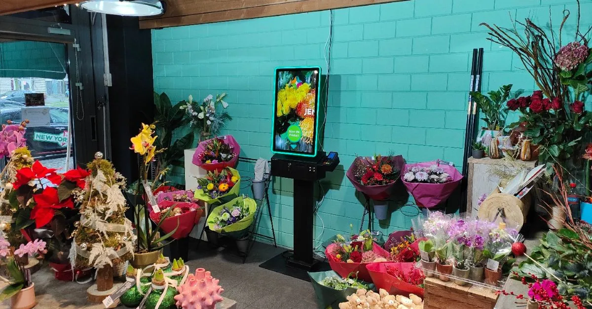 Bloemen self-checkout winkel