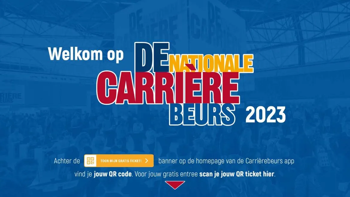 Nationale Carrièrebeurs 2023 aanmeldzuilen Prestop Omnivision screenshots