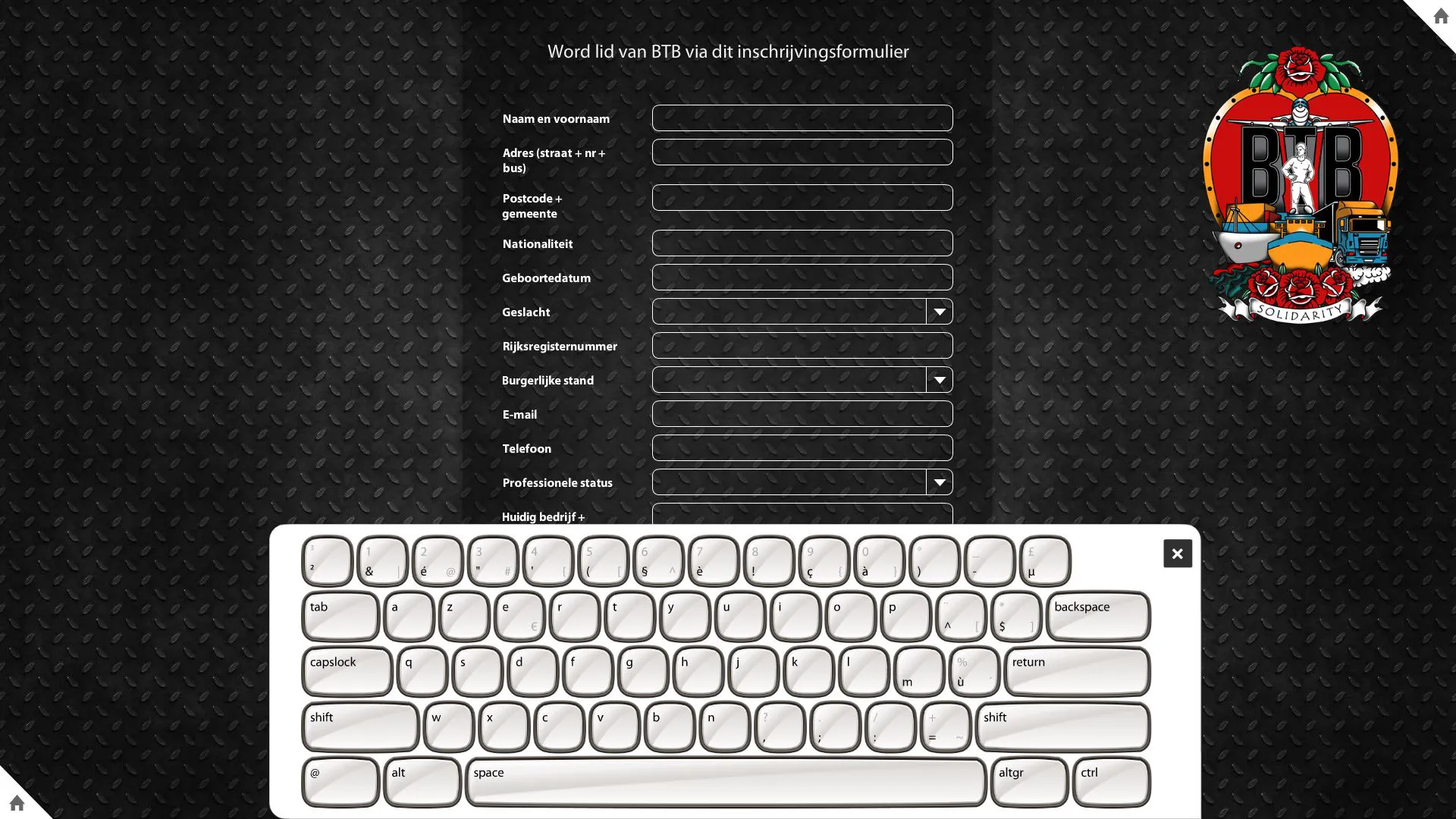 Aanmelden Omnitapps screenshots touch table rental BTB ABVV 2024