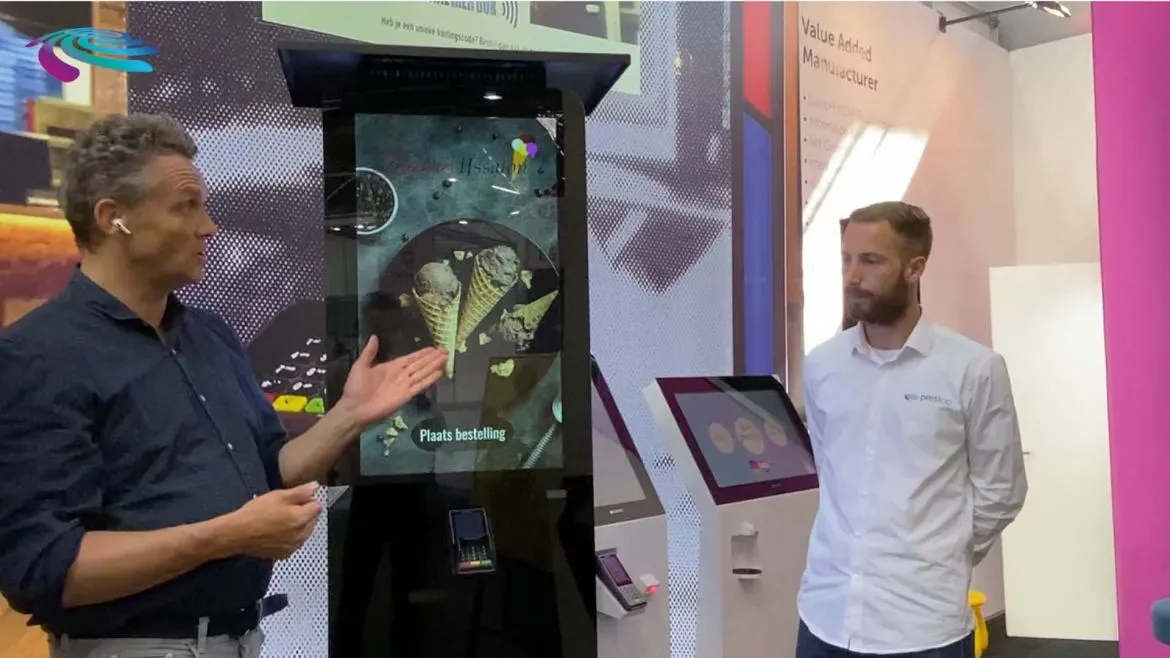 Prestop semi-outdoor bestelzuil demonstratie op de eurocis