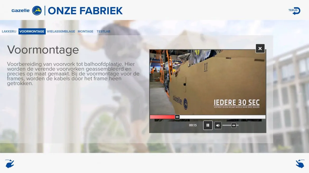 screenshots Gazelle informatiekiosken experience center prestop