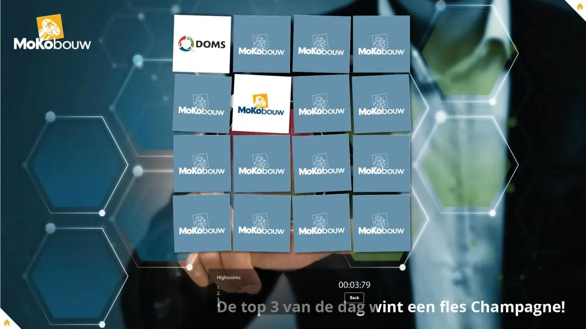 Omnitapps screenshots Mokobouw corporate presentation multitouch application