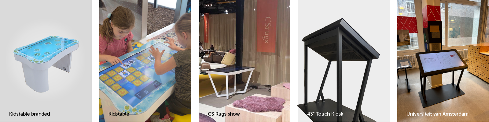 Reference kidstable, designtable, kiosk