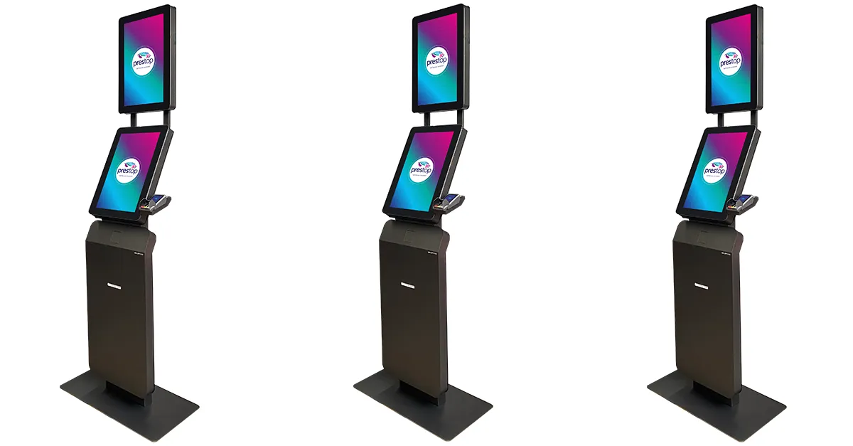 Prestop kiosk Evolution 24 inch met 24 inch topscherm voor digital signage