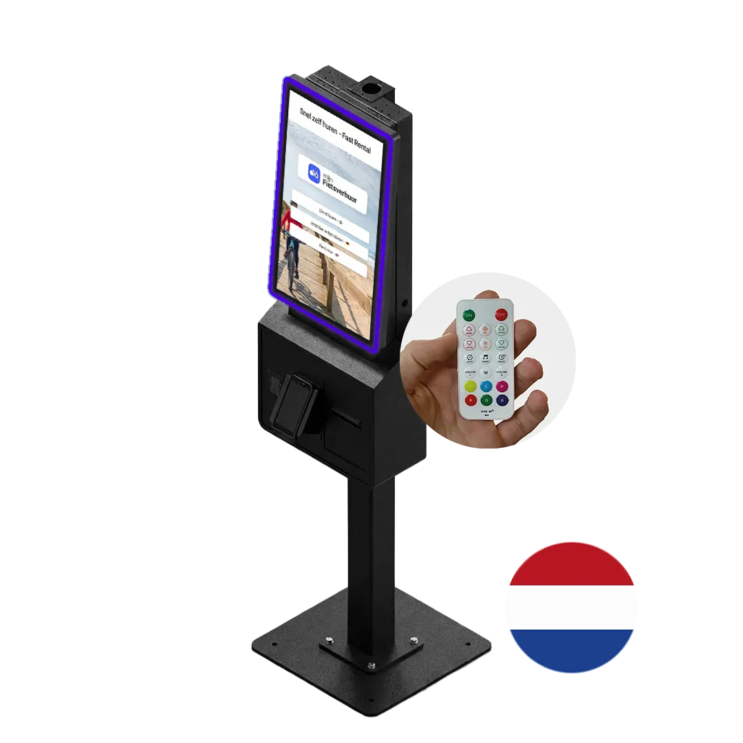 Vrijstaande self-service kiosk voor fietsreserveringen en betalingen