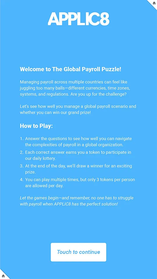 Applic8 quizspel voor touchscreen met Omnitapps op beurs