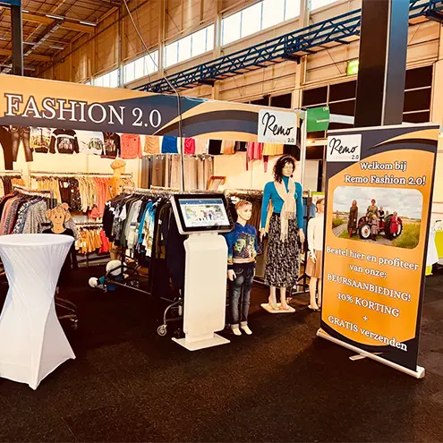 Remo Fashion houdt beursactie met gehuurde Prestop zuil