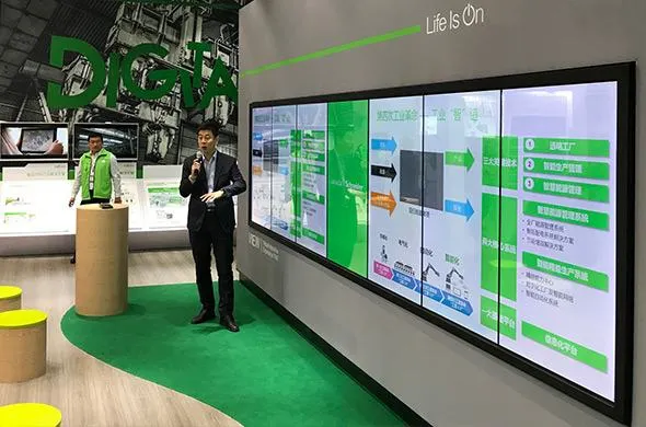 Touch videowall voor Schneider Electric