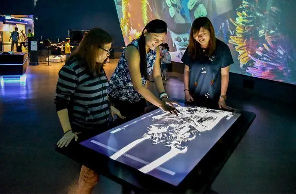 Inside Explorer touchtafels in het Science Center Singapore
