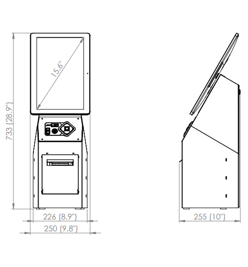 Kiosk Evolution 15" P LED PAY DESK 